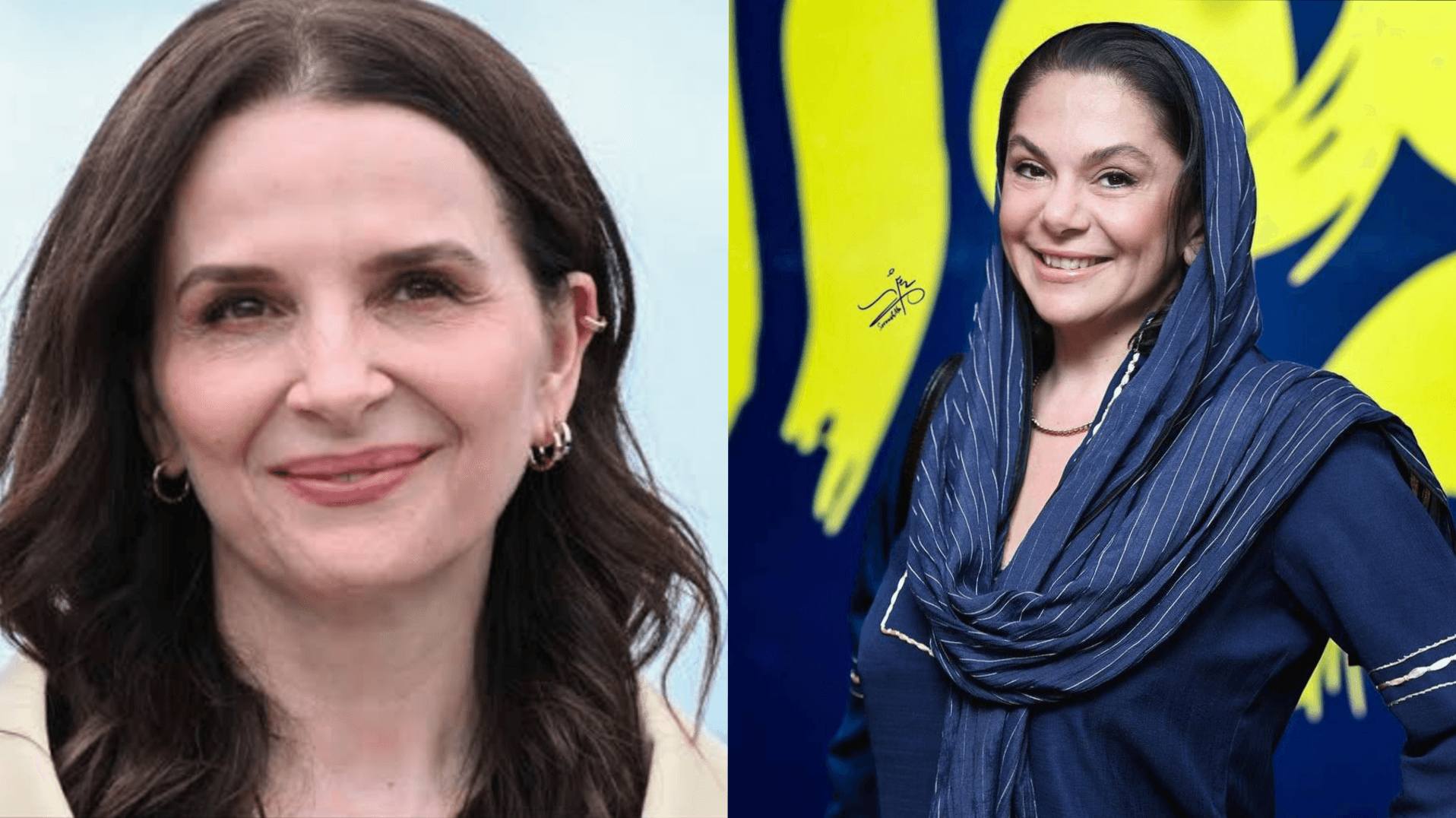 کمیاب‌ترین عکس سینما: مستانه مهاجر و ژولیت بینوش ۲۰ سال پیش