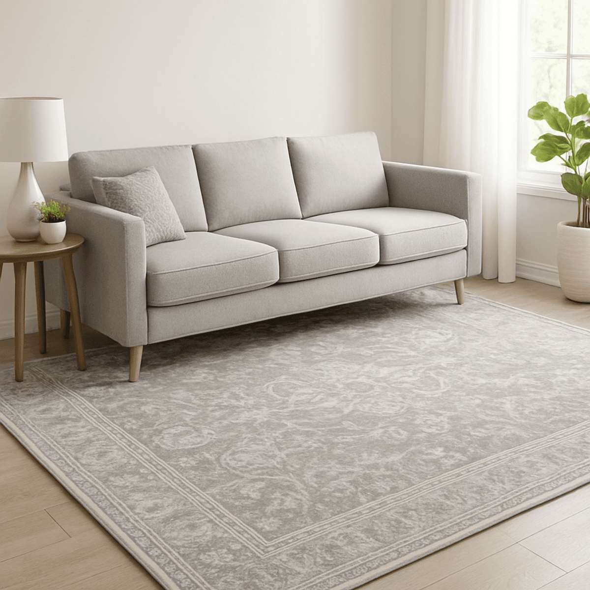 فرش طوسی؛ انتخابی شیک و مدرن اما با کدوم رنگ مبل بهتر می‌درخشه؟