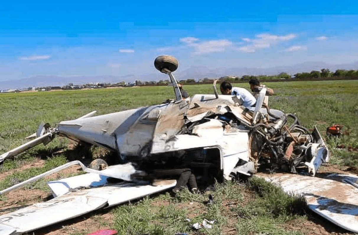 سقوط بالگرد آموزشی در فرودگاه قزوین+فیلم