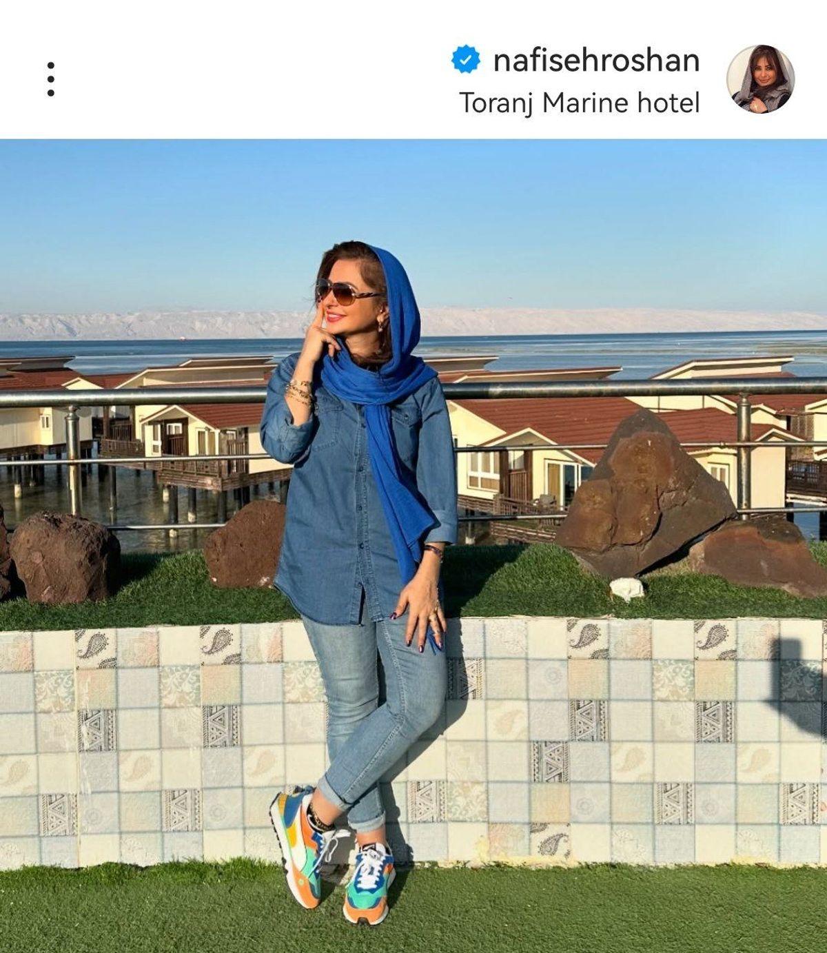 استایل نفیسه روشن: از تهران به دبی با لباسی سنتی و شیک