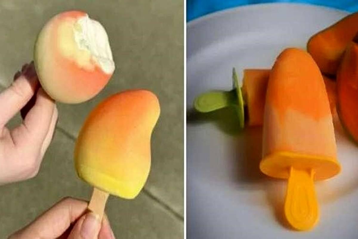 آموزش درست کردن بستنی سه بعدی انبه در خانه