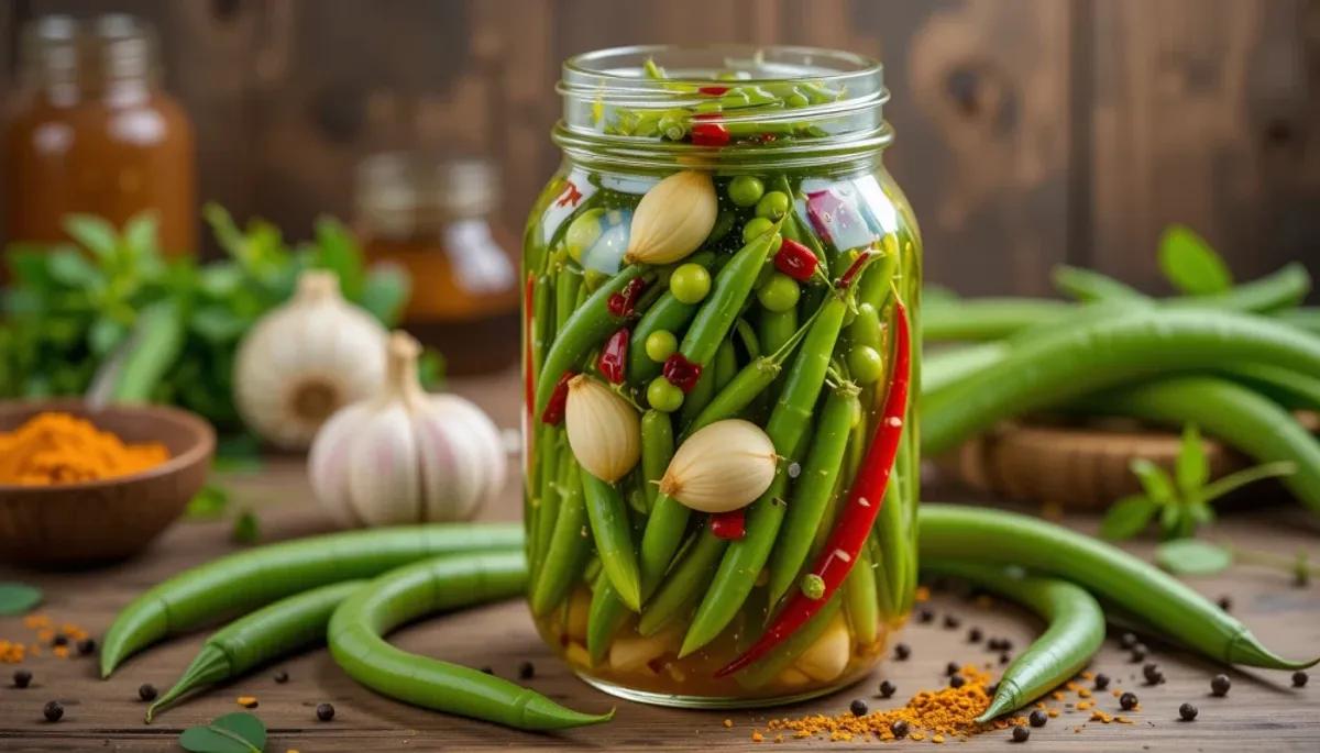 طرز تهیه ترشی شور لوبیا سبز، یک چاشنی خوشمزه و سالم